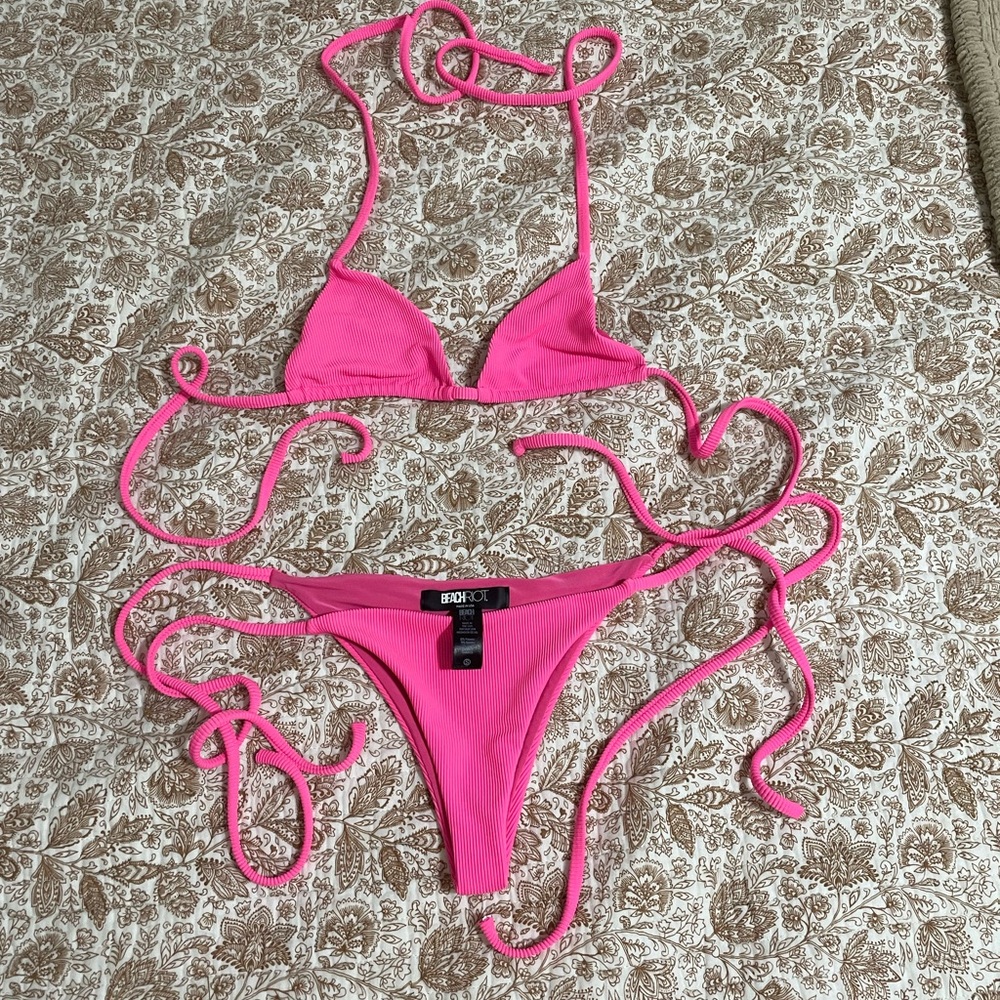 Beach Riot Pink Bikini Set